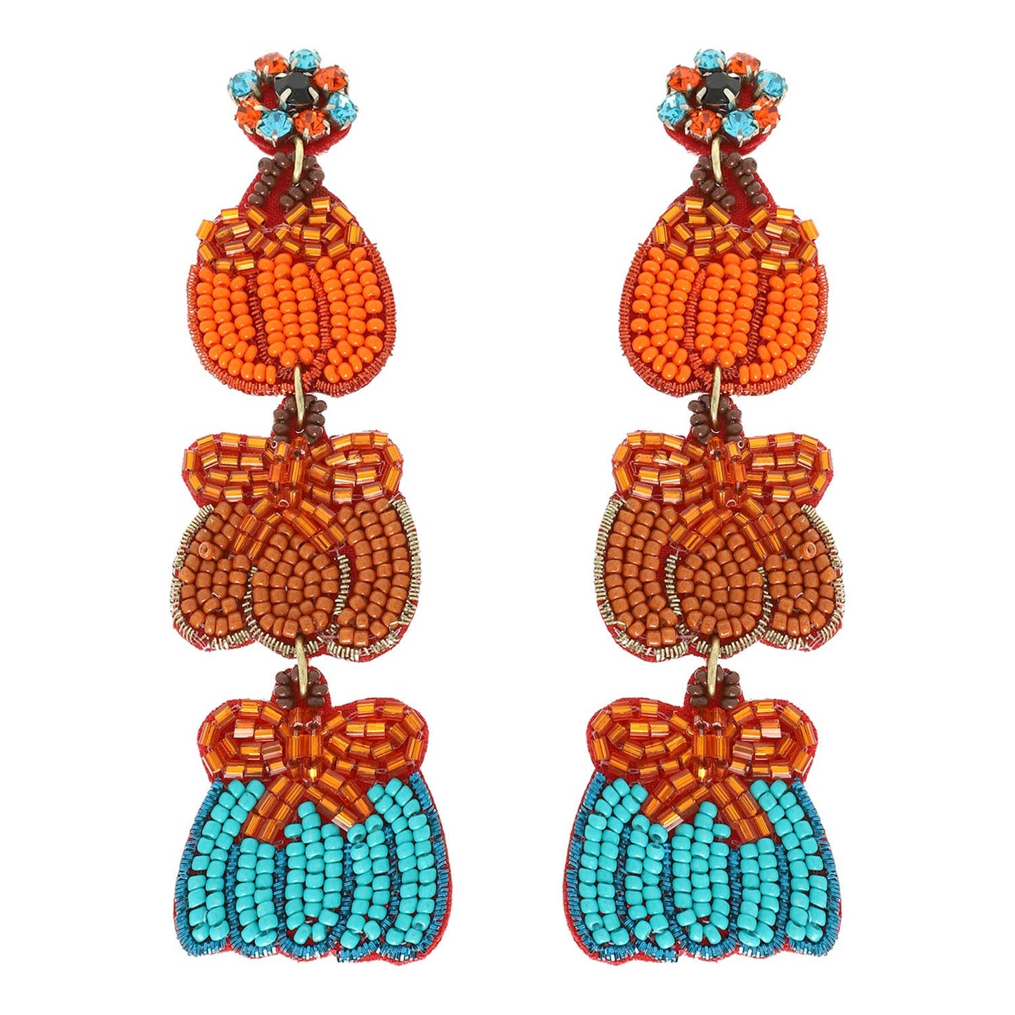 Fall Theme Decorative Pumpkin Earrings