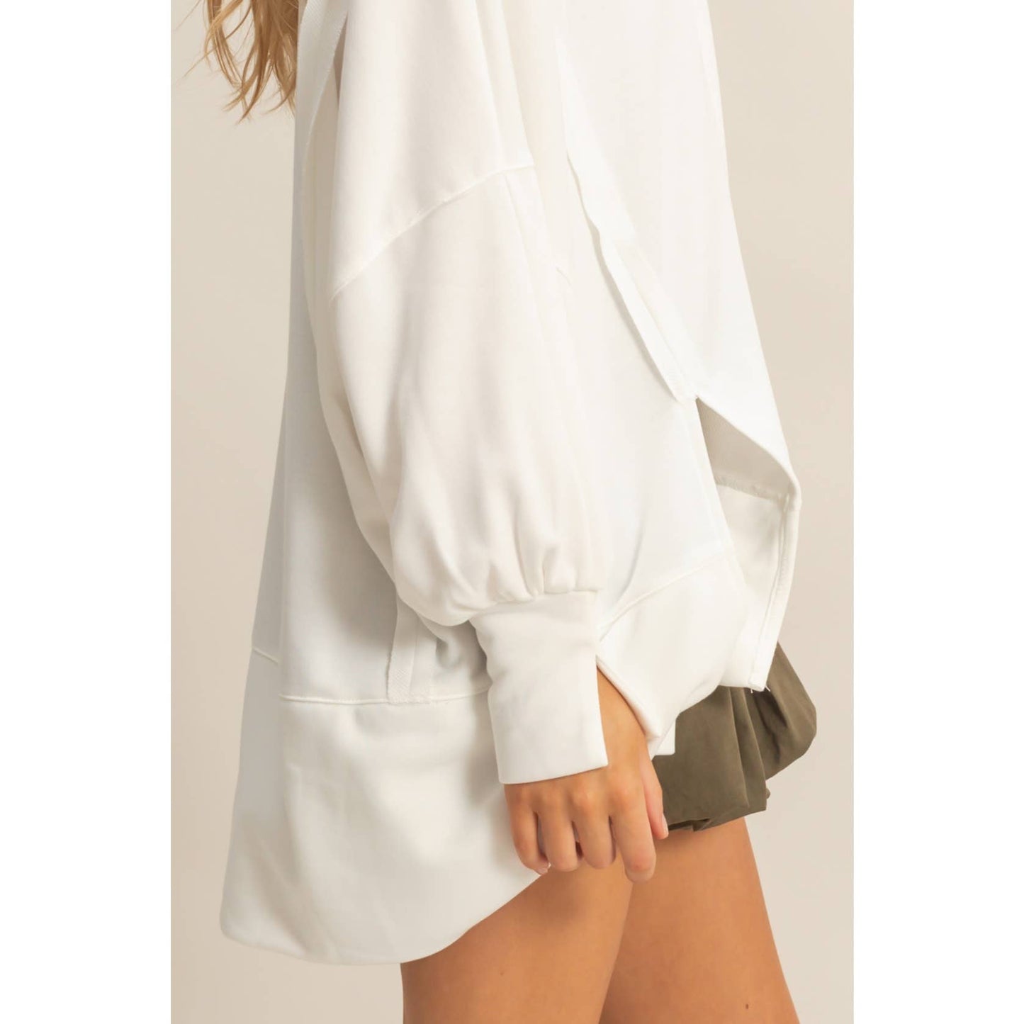Oversized Long-Sleeve Top With Unique Cuffs