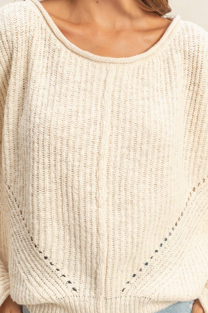Ribbed Drop Sleeve Sweater