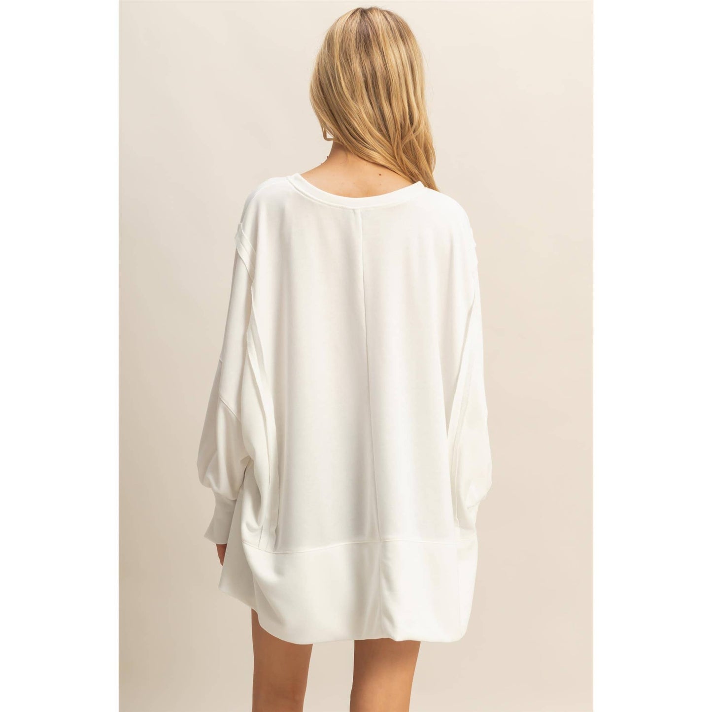 Oversized Long-Sleeve Top With Unique Cuffs