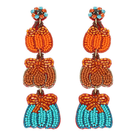 Fall Theme Decorative Pumpkin Earrings