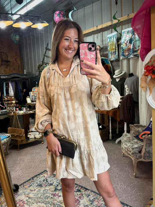 Cream Floral Dress